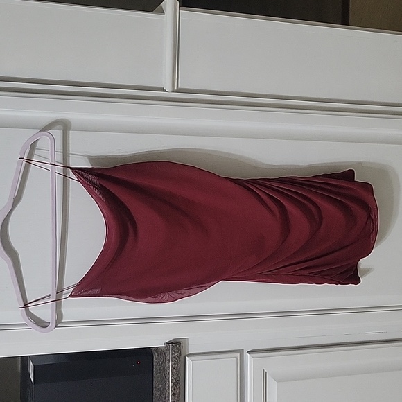 Women's Sleeveless Ruched Mesh Bodycon Dress Wild Fable Size Small M Berry Red - Picture 3 of 4